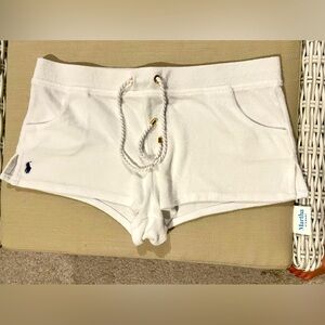 Ralph Lauren Terry white short beach shorts